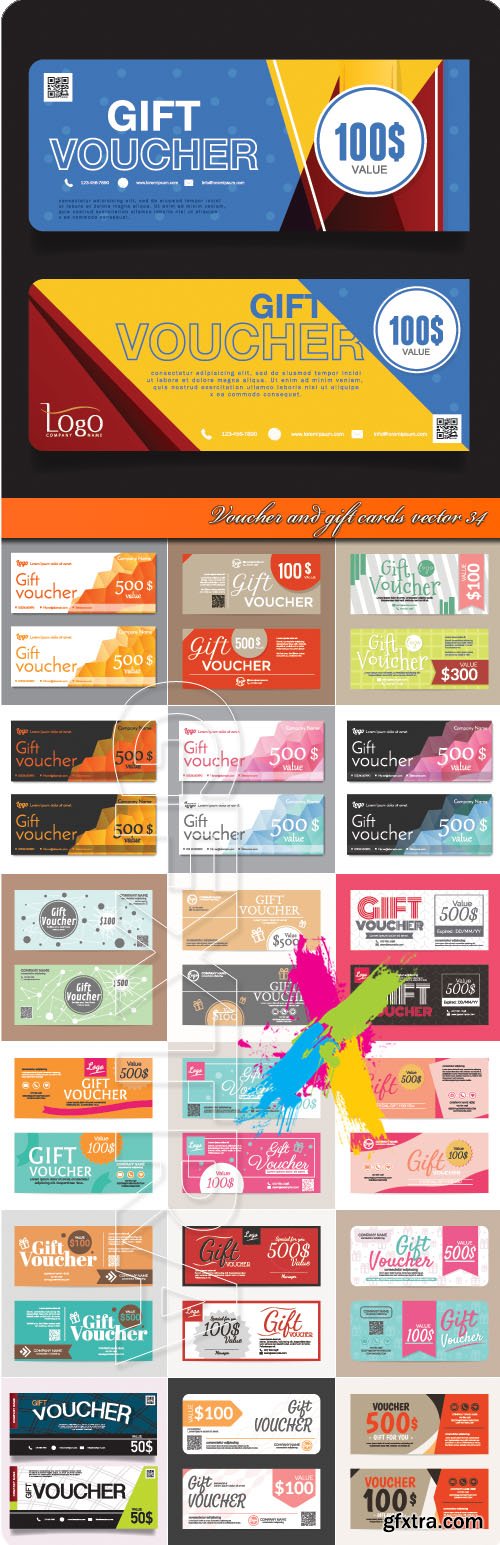 Voucher and gift cards vector 34