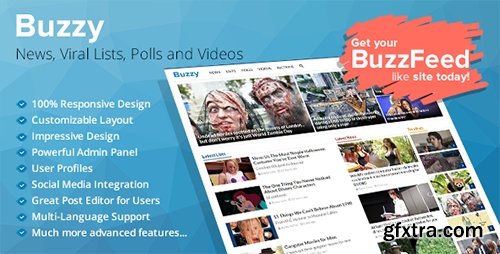 CodeCanyon - Buzzy v1.2.1 - News Viral Lists Polls and Videos - 13300279