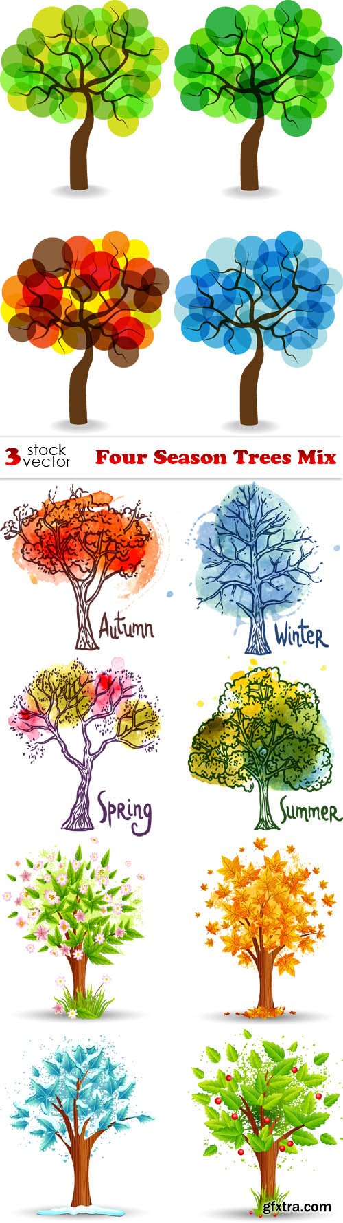 Vectors - Four Season Trees Mix