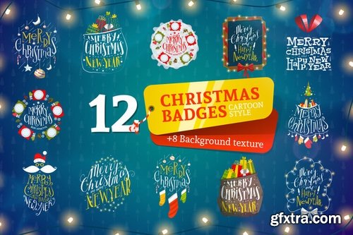 CM - 12 Christmas badges 427164