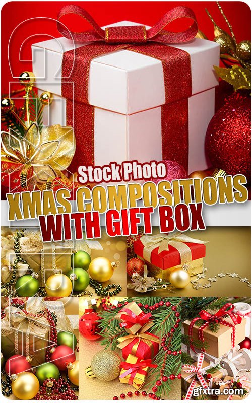 Xmas compositions with gift box - UHQ Stock Photo