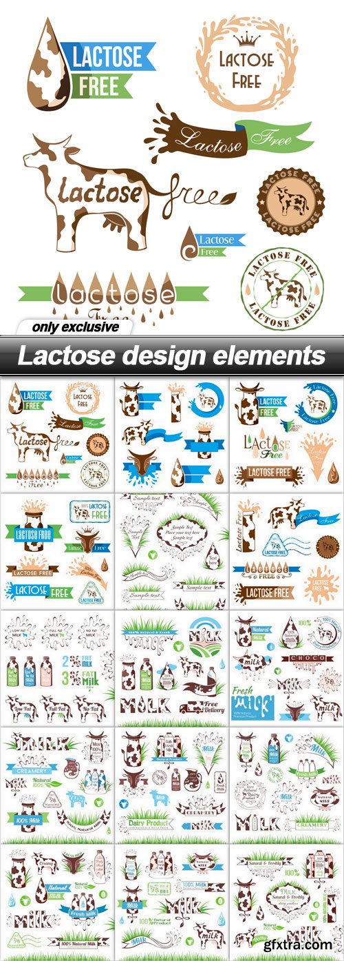 Lactose design elements - 15 EPS