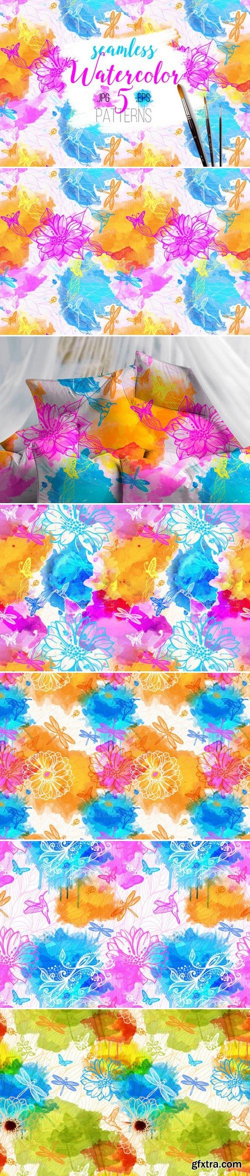 CM - Seamless watercolor patterns 432376