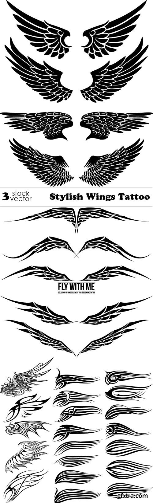 Vectors - Stylish Wings Tattoo