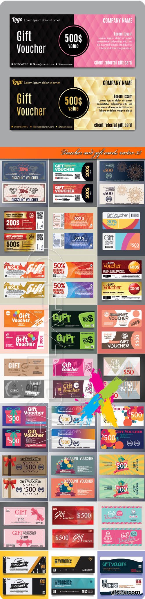 Voucher and gift cards vector 38