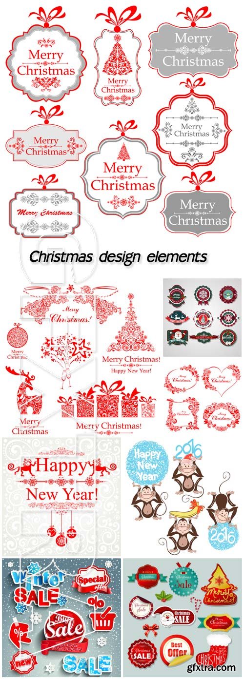 Collection of Christmas design elements
