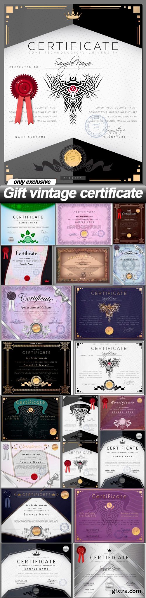 Gift vintage certificate - 20 EPS