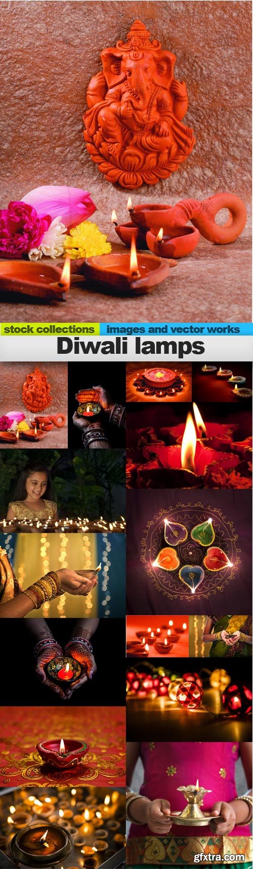 Diwali lamps, 15 x UHQ JPEG