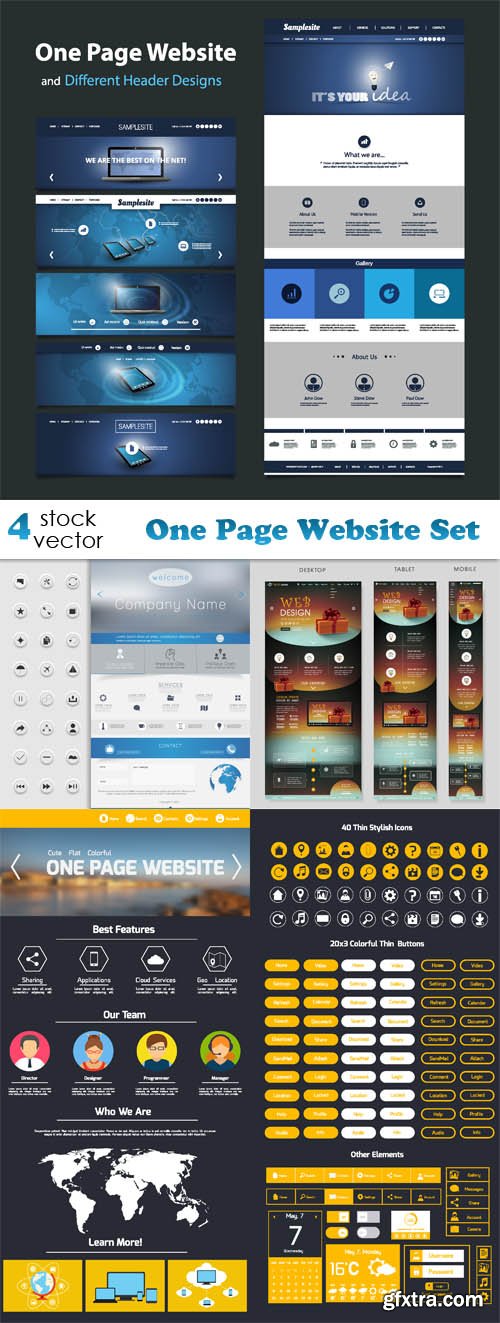 Vectors - One Page Website Set