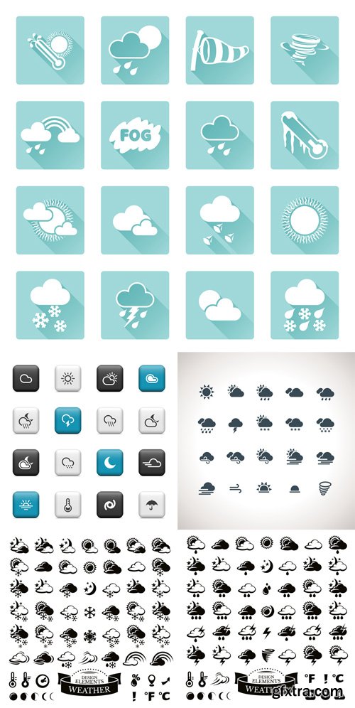 Vector Collection of Different Weather Icons