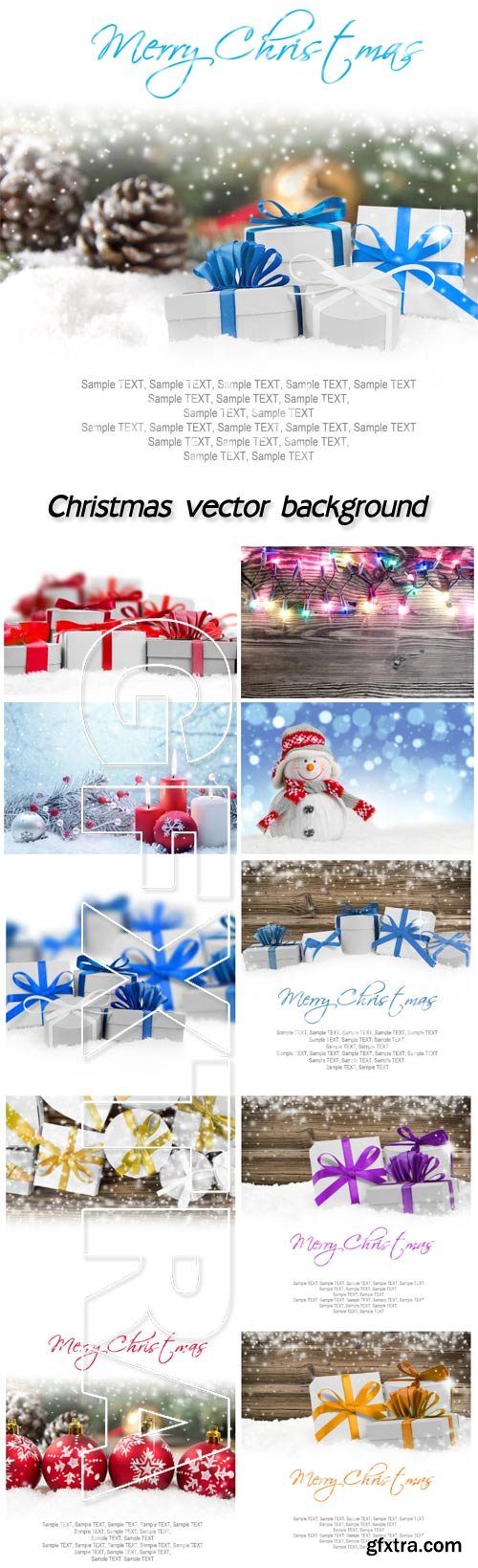 Christmas background with gift boxes and Christmas decorations