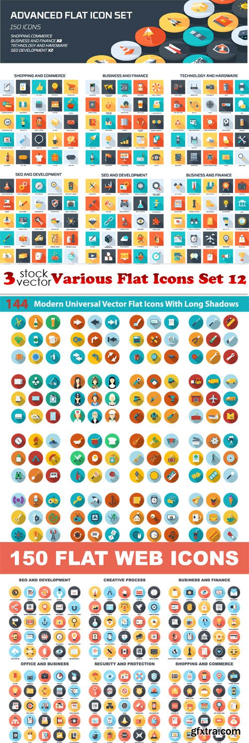 Vectors - Various Flat Icons Set 12