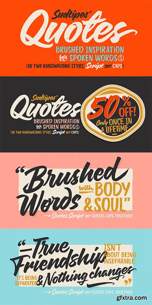 Quotes Font Family - 2 FONTS $49