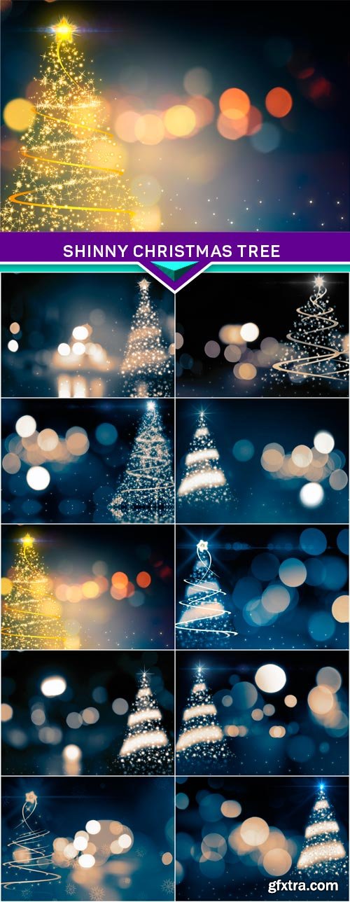 Shinny Christmas Tree, abstract background 10x JPEG