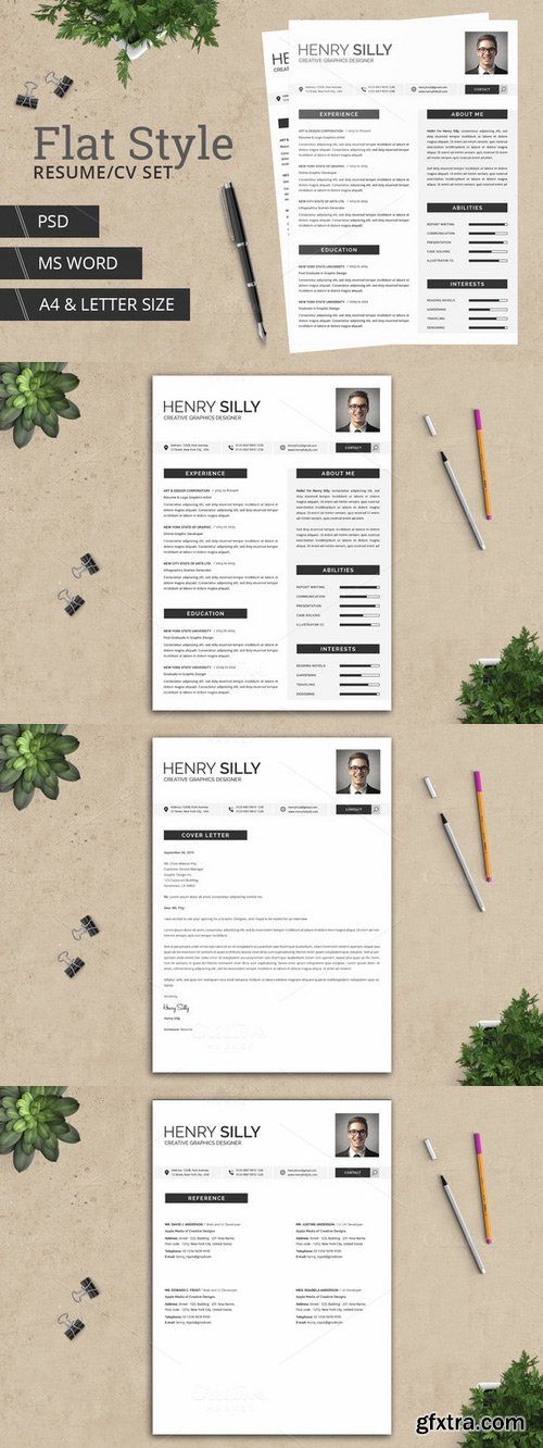 CM - Flat Style Resume/CV - With MS Word 332283
