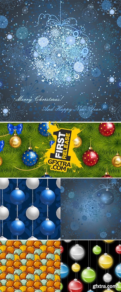 Stock Seamless background with silver Christmas balls