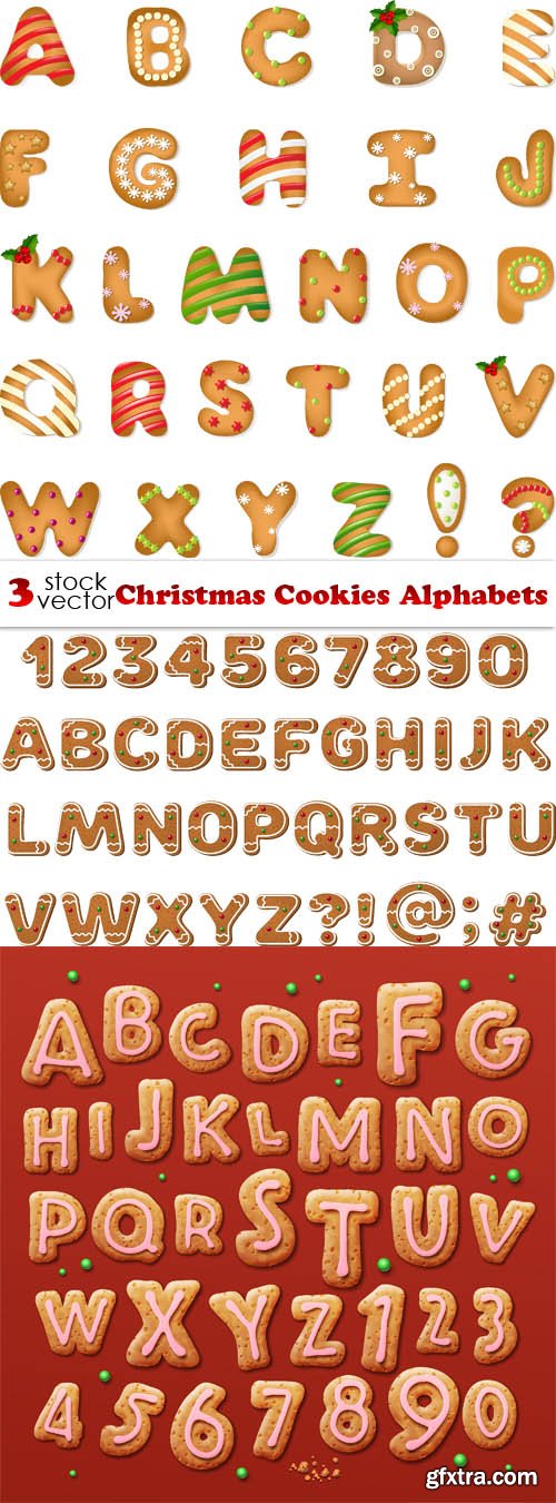 Vectors - Christmas Cookies Alphabets