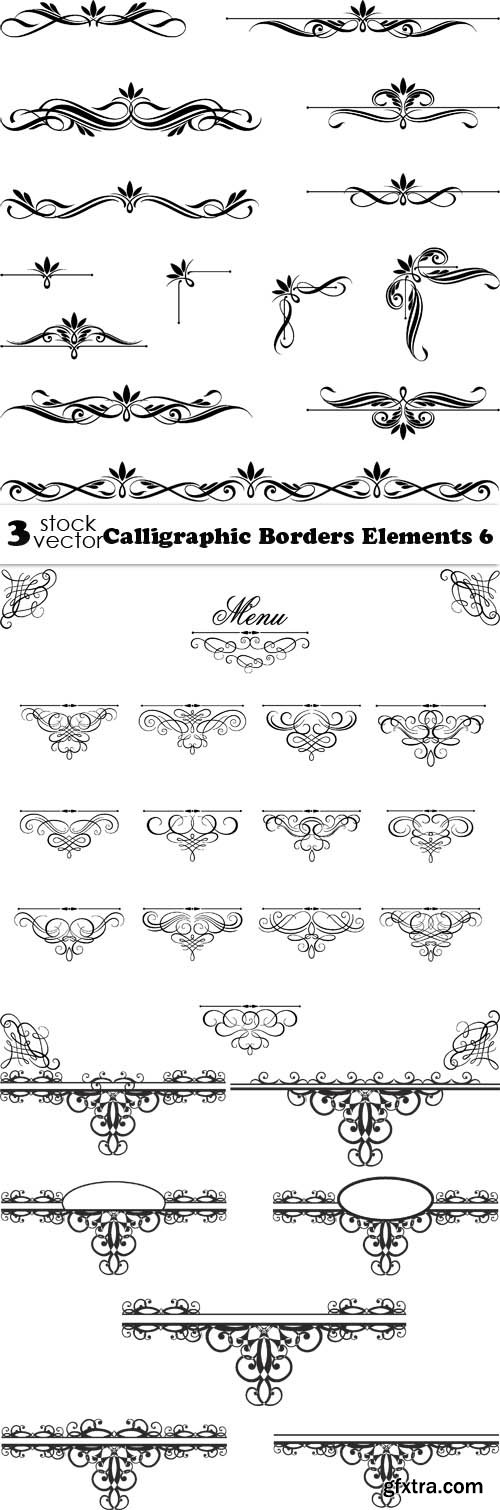 Vectors - Calligraphic Borders Elements 6