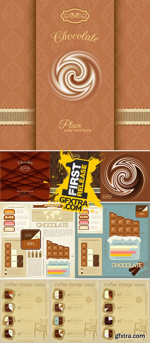 Stock Information Banner Chocolate Templates 14xEPS