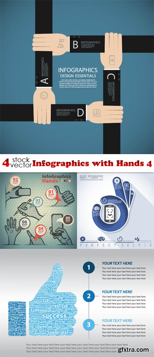 Vectors - Infographics with Hands 4