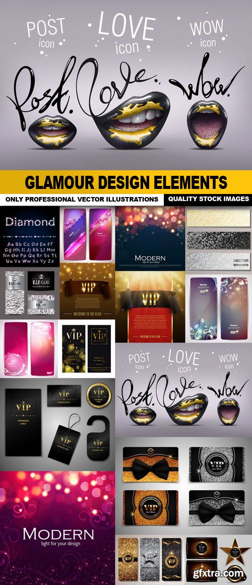 Glamour Design Elements - 16 Vector