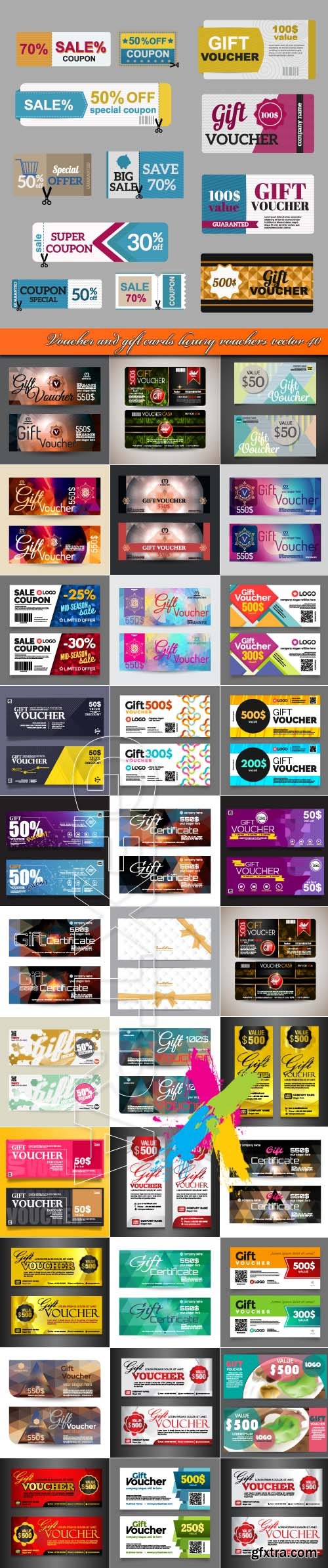 Voucher and gift cards luxury vouchers vector 40
