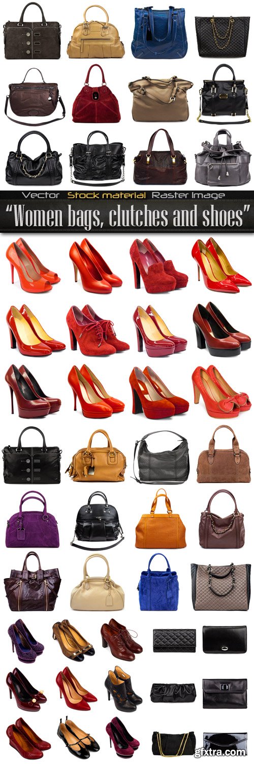 Women bags, clutches and shoes