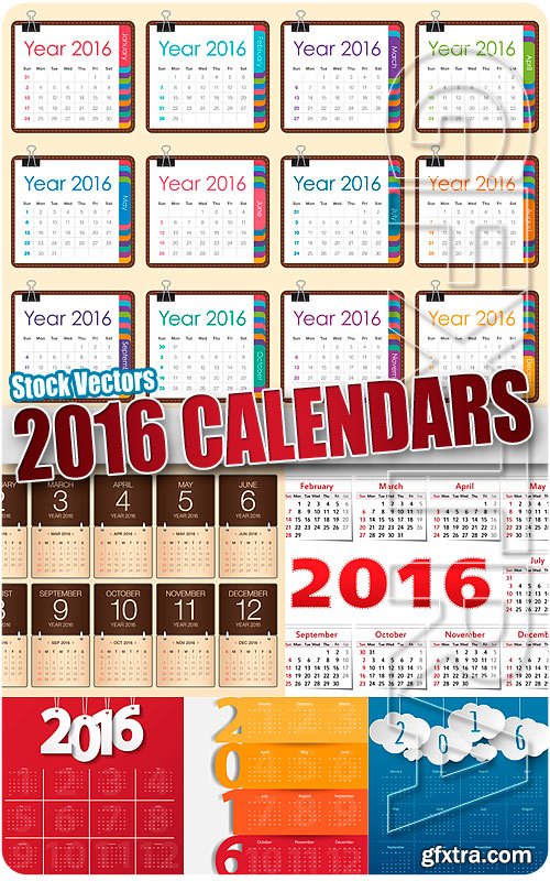 2016 calendars 7 - Stock Vectors