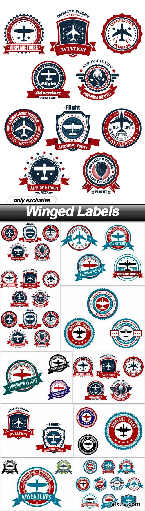 Winged Labels - 10 EPS