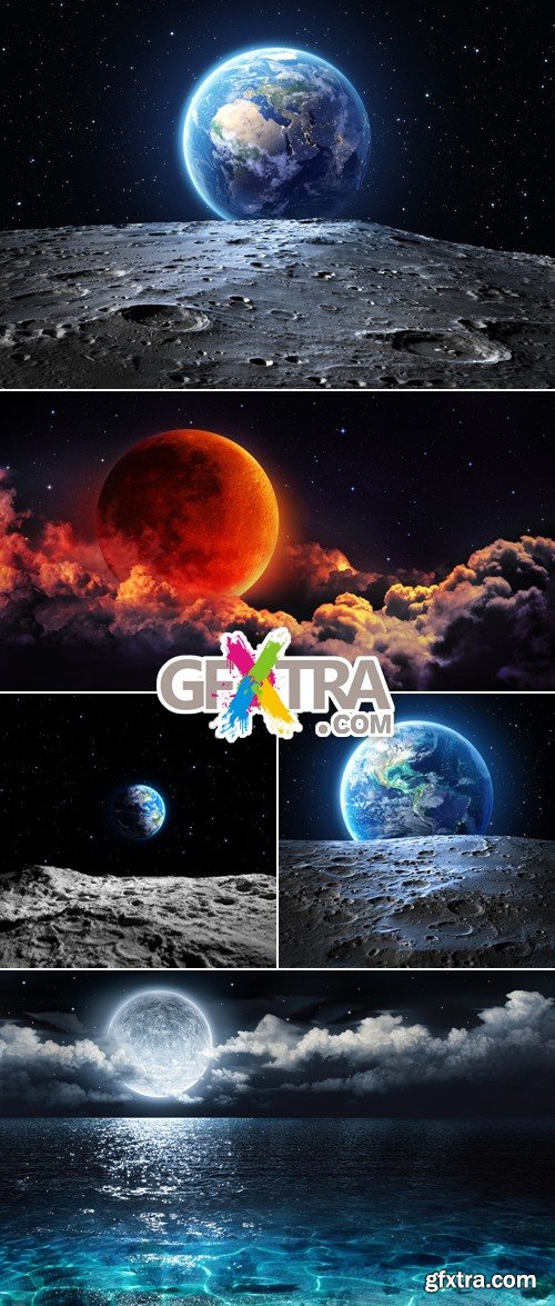 Stock Photo - Moon & Earth