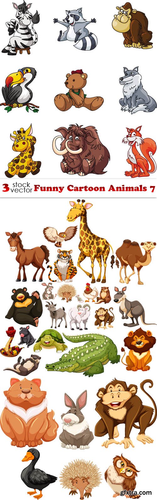 Vectors - Funny Cartoon Animals 7