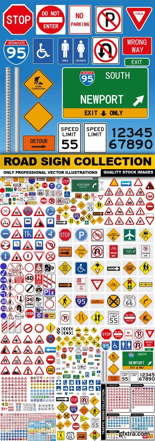 Road Sign Collection - 25 Vector