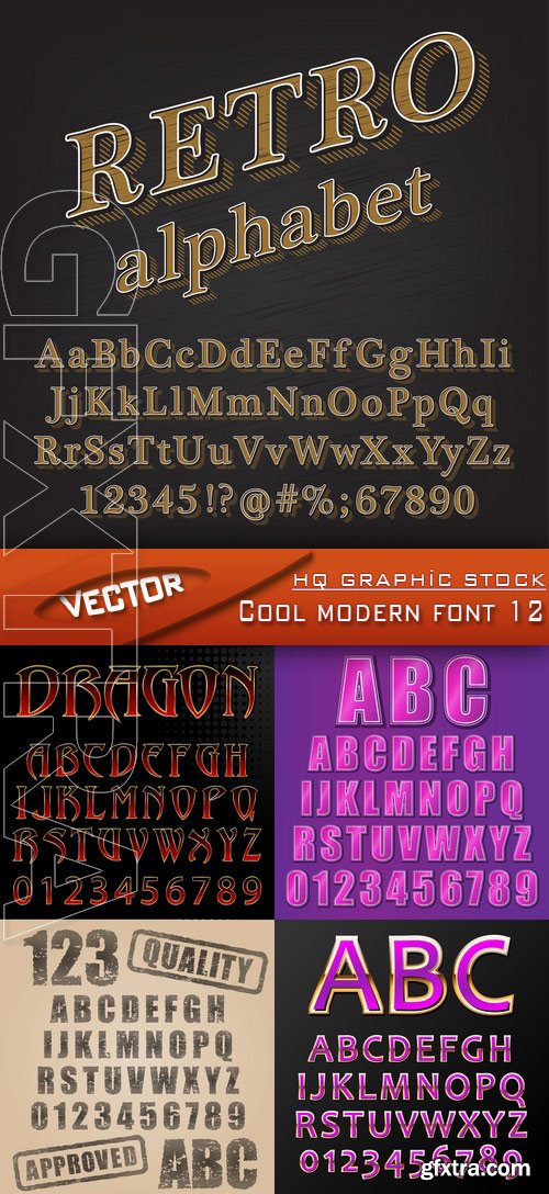 Stock Vector - Cool modern font 12