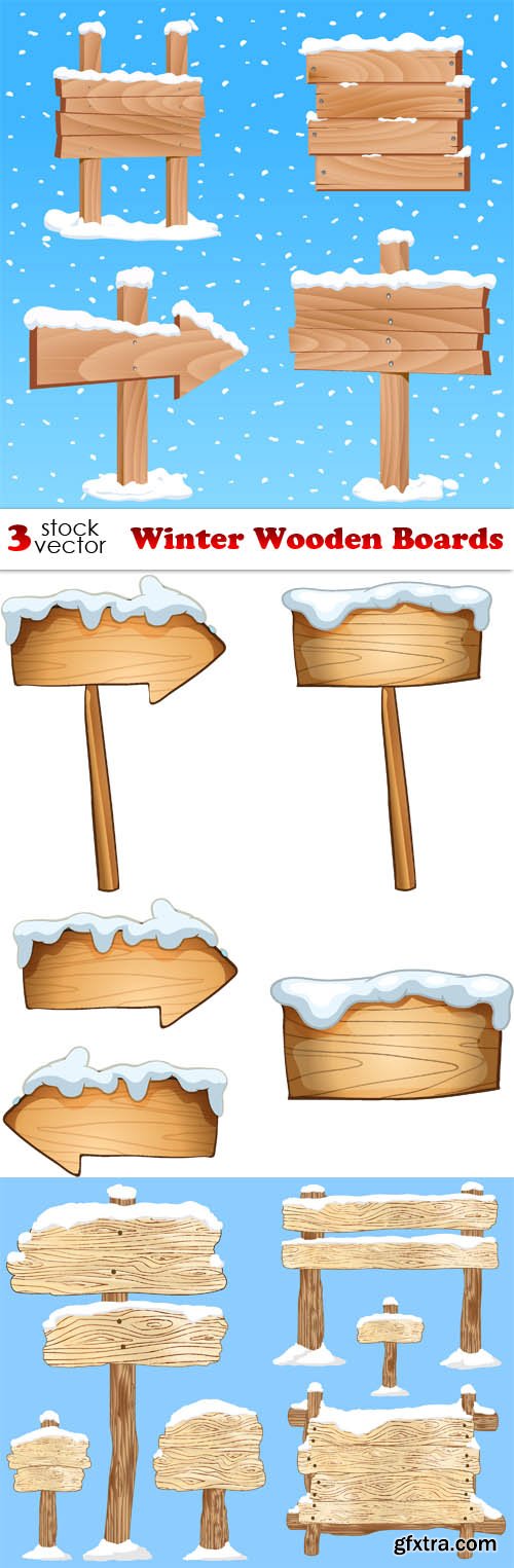 Vectors - Winter Wooden Boards