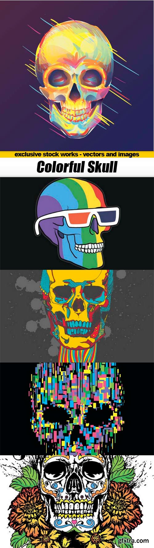 Colorfu Skull - 5x EPS
