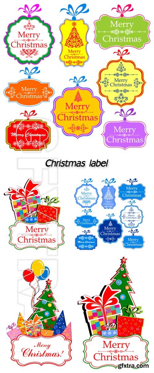 Christmas label, background vector
