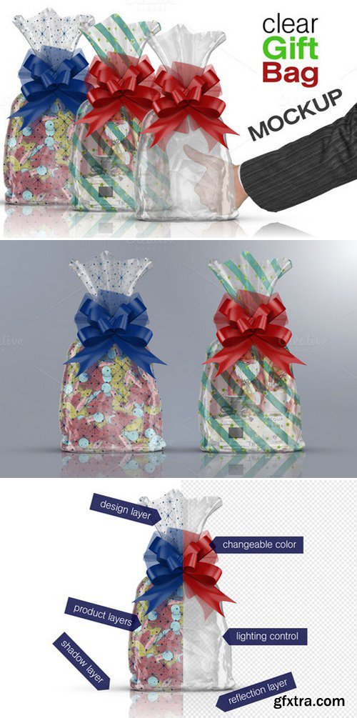 CM - Clear Cello Gift Bag Mockup 453317