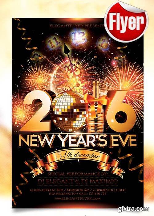 New Year Eve Flyer Template + Facebook Cover