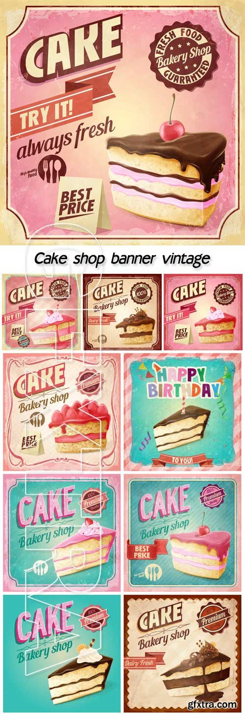 Cake shop banner vintage