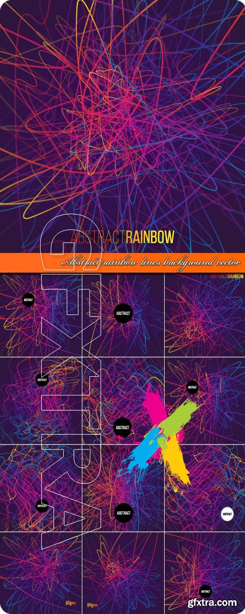 Abstract rainbow lines background vector