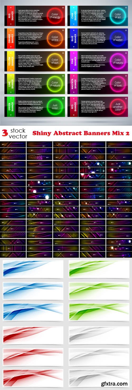 Vectors - Shiny Abstract Banners Mix 2