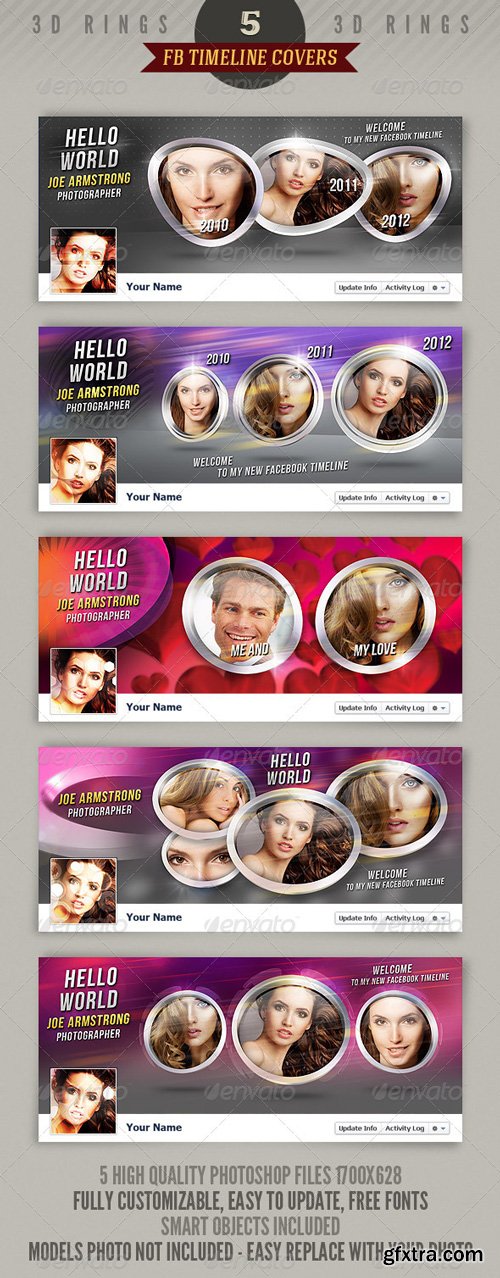 GraphicRiver - 5 Facebook Timeline Covers - 3D Rings - 2389091