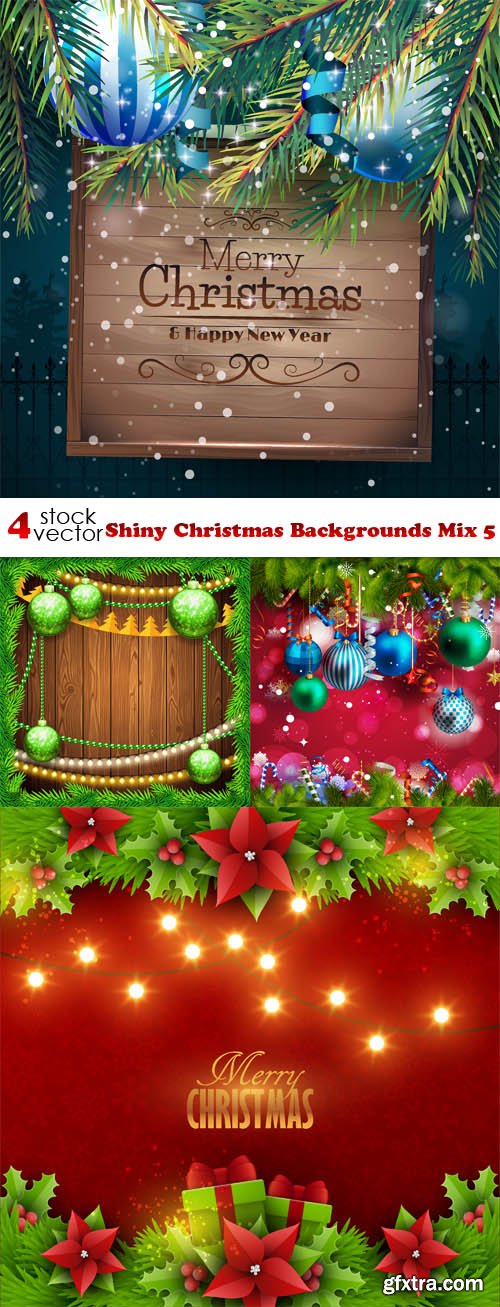 Vectors - Shiny Christmas Backgrounds Mix 5
