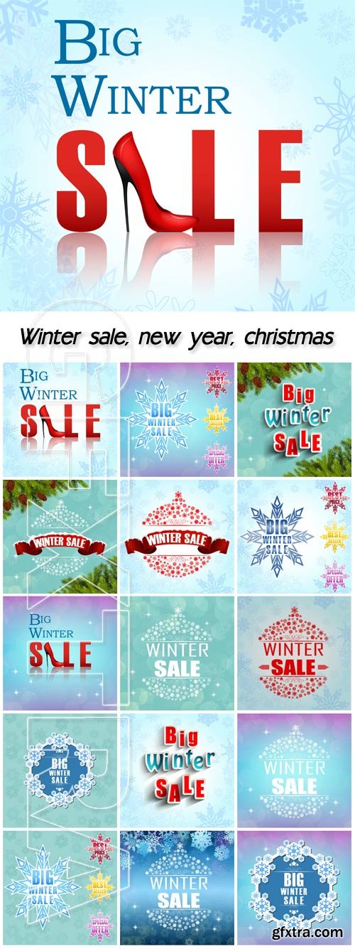 Winter sale, new year, christmas