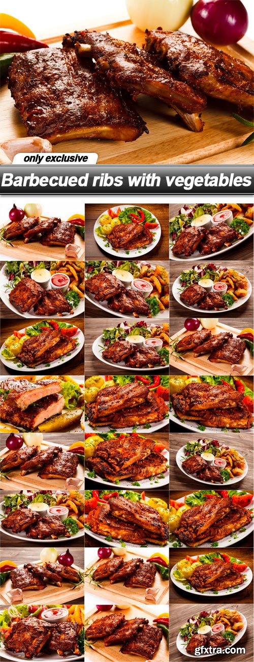 Barbecued ribs with vegetables - 25 UHQ JPEG