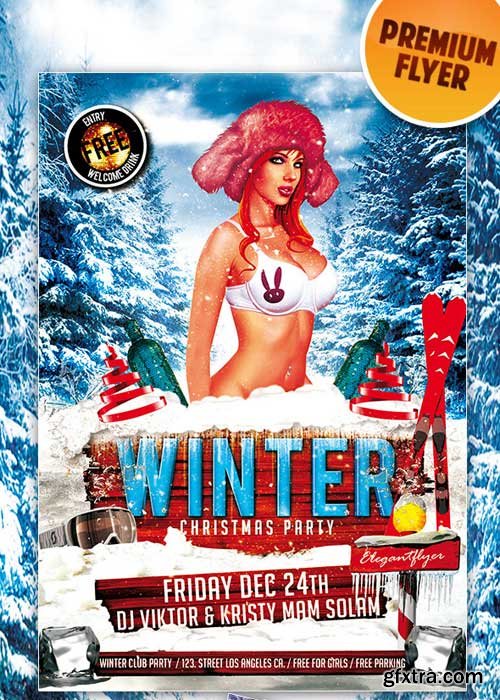 Winter Christmas Party flyer Template