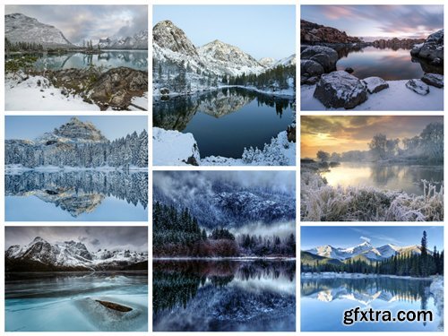 70 Winter Lakes Wallpapers Set