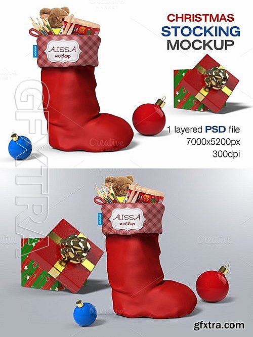 CM - Christmas Stocking Mockup 457027