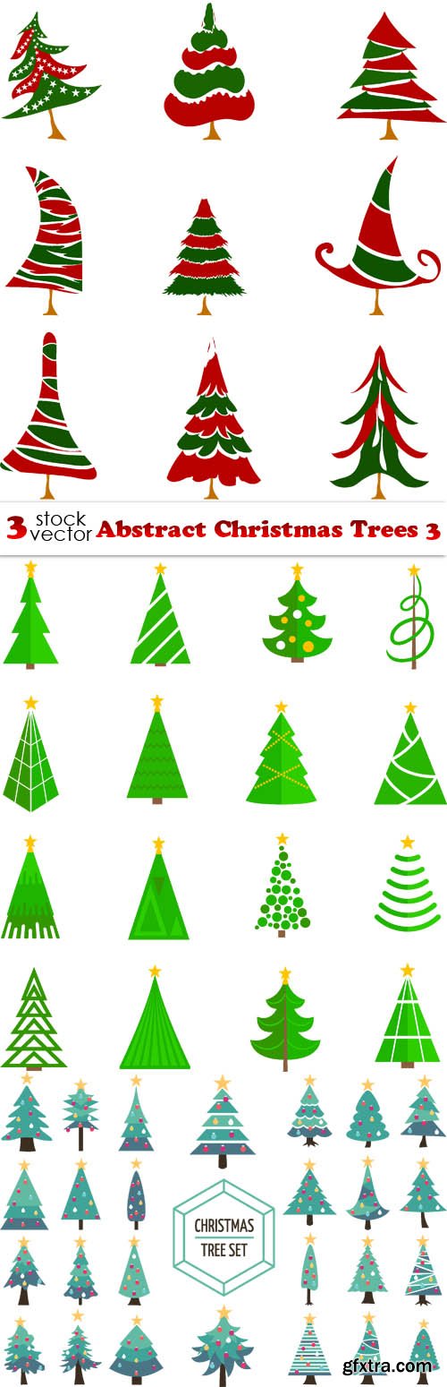 Vectors - Abstract Christmas Trees 3