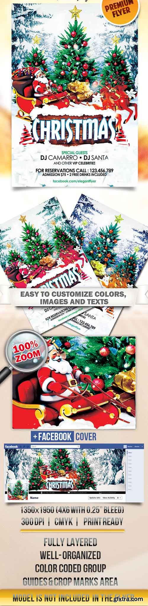 Christmas Holidays – Flyer PSD Template + Facebook Cover